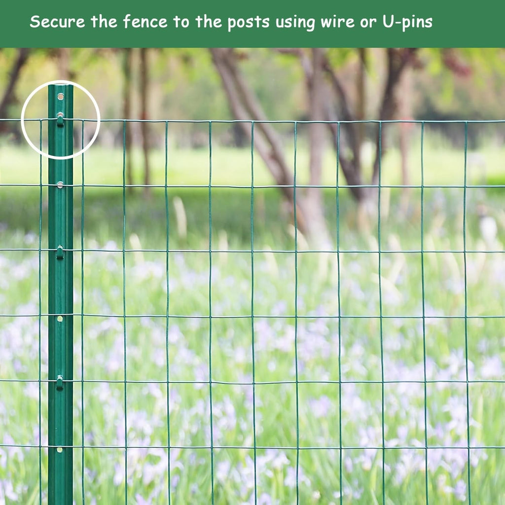 1M x 30M Green PVC Coated Wire Mesh Fence Roll 6x6cm Poultry Chicken Garden Net