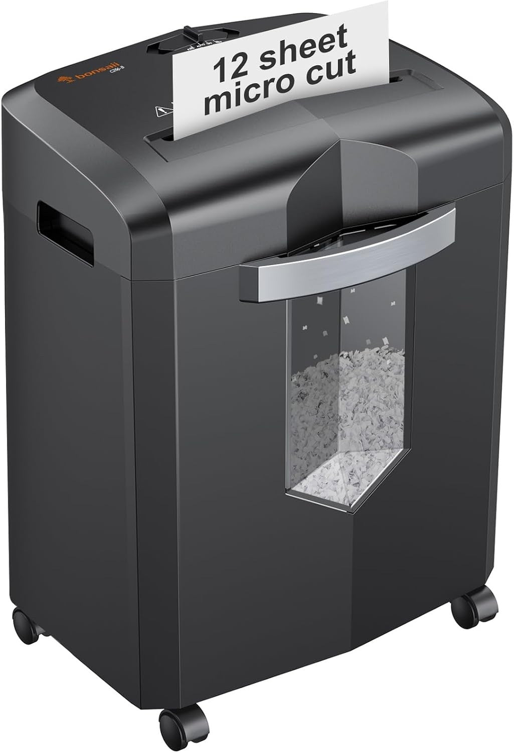 Bonsaii Paper Shredder Micro Cut 12 Sheet 16L 60 Min Heavy Duty P-4 Security