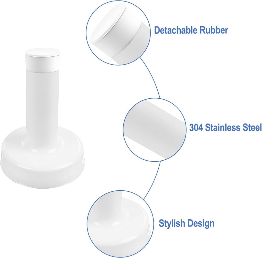 6 Pack Self Adhesive Door Stop White Door Stoppers for Skirtings Wall Mounted