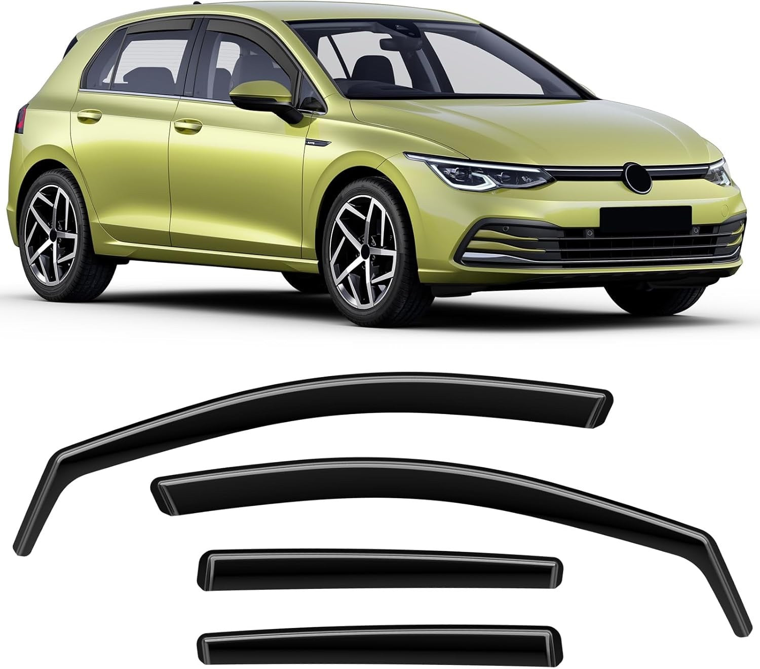 Window Wind Deflectors Visors for VW Golf MK7 MK8 Hatchback 2014-2024