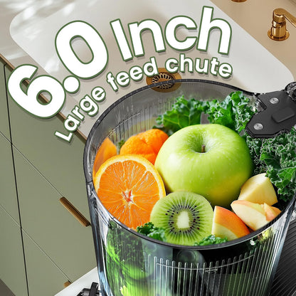 Cold Press Juicer Machine 2.6L Hopper 150mm Feed Chute 3-in-1 Brushless Motor