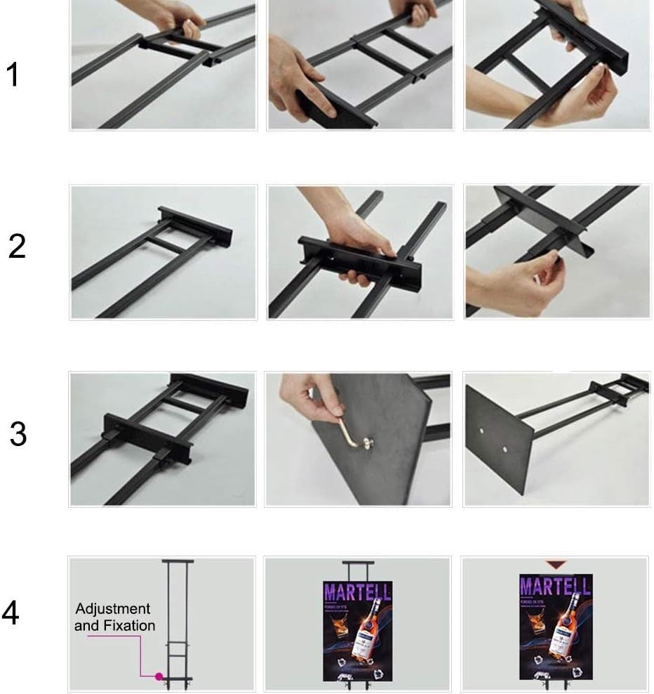 VAIIGO Double Sided Poster Stand Adjustable Floor Sign Holder Up to 203cm