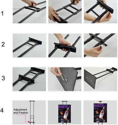 VAIIGO Double Sided Poster Stand Adjustable Floor Sign Holder Up to 203cm