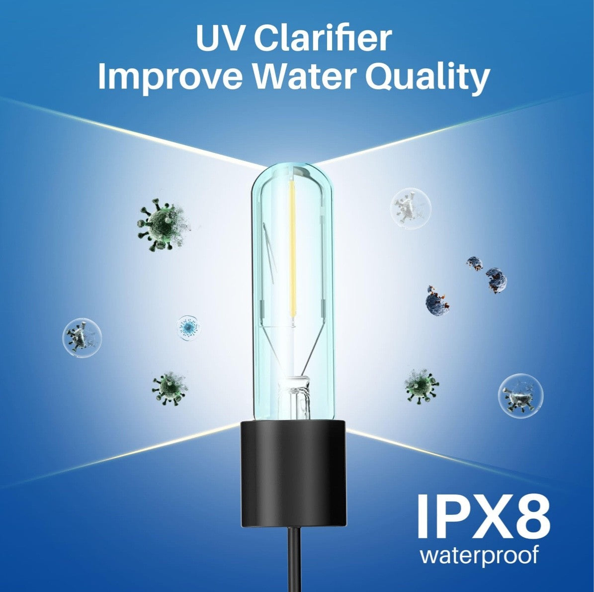 Biling 40W Pond Filter with UV Clarifier, All-in-One 2500 l/h Water Pump UV