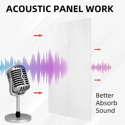 10 Pack White Acoustic Wall Panels 48.8x24.4 Self Adhesive Soundproof Foam Tiles