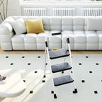 3 Step Folding Ladder Step Stool 800lb Capacity Safety Lock Handrail