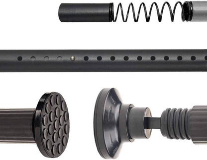 Curtain Pole Tension Rod 378-430cm Black 32mm No Drill Steel Extendable Long