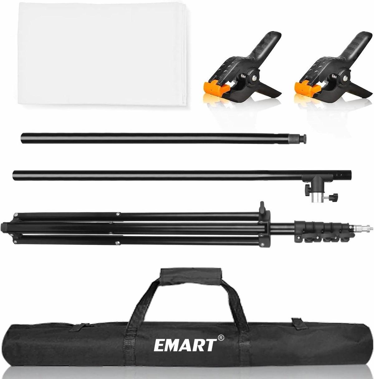 Photography Backdrop Stand Kit White 5x7ft Screen Adjustable T Shape Studio