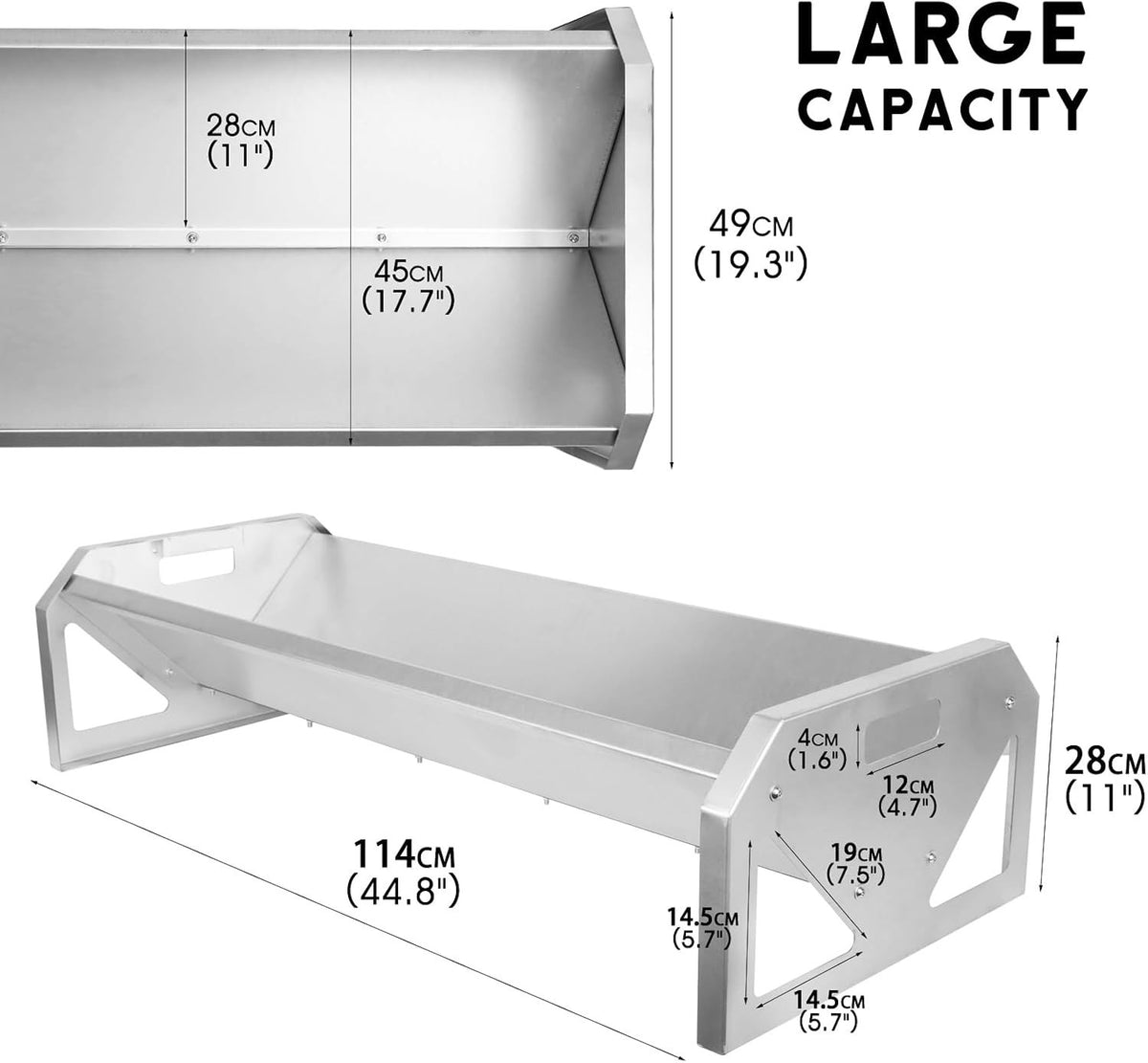 Livestock Feeding Trough 45 Inch Galvanised Steel Heavy Duty Sheep Goat Horse