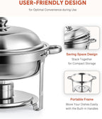 4pc 5L Stainless Steel Chafing Dish Set Round Buffet Food Warmer Catering