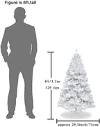 4FT White Artificial Christmas Tree 320 Tips Realistic with Metal Stand