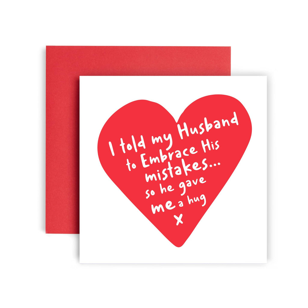 Huxters Birthday Cards for Women and men – Embrace Mistakes Wife
