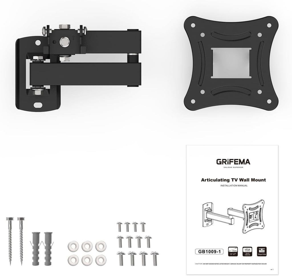 GRIFEMA TV Wall Bracket for 10-27 inch TVs TV Wall Mount for Flat & Curved TVs