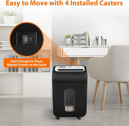 Vidateco Paper Shredder Micro Cut 14-Sheet P4 60 Min Heavy Duty 20L Pull-Out