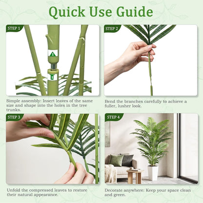 Artificial Palm Tree 180cm Tall Areca Fake Plant White Pot Indoor Home Decor