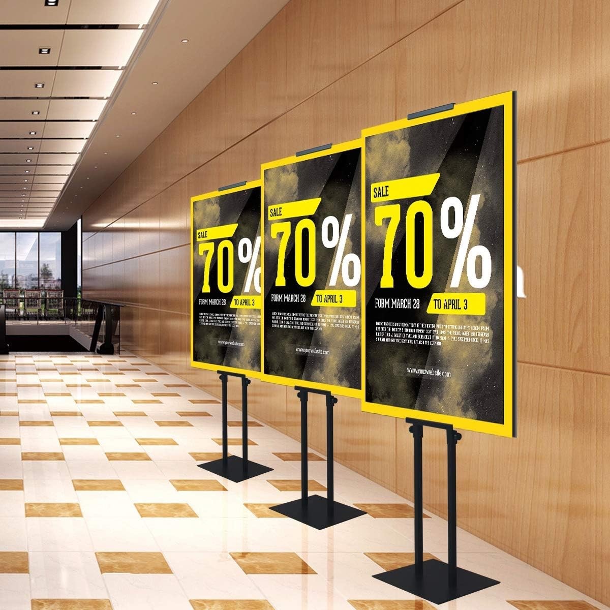 VAIIGO Double Sided Poster Stand Adjustable Floor Sign Holder Up to 203cm