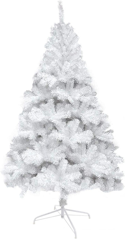 Christmas Tree Artificial White 6ft 700 Tips Metal Stand Flocked Holiday Decor