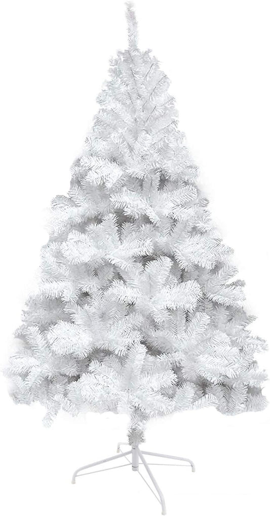 Christmas Tree Artificial White 6ft 700 Tips Metal Stand Flocked Holiday Decor