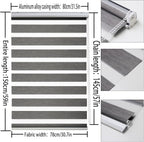 Zebra Roller Blind 80x150cm Day Night Blackout Window Shade Grey