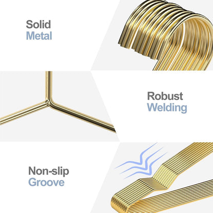 Metal Clothes Hangers 30 Pack Notches Gold Standard Size Coats Shirts Suits Pant