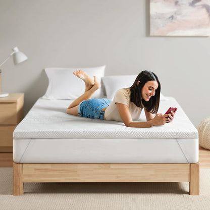 Memory Foam Mattress Topper Super King 5cm Anti Slip Washable Cover 180x200cm