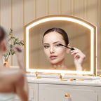 80x60cm Arch LED Vanity Mirror 10X Magnify 3 Color Dimmable USB Makeup