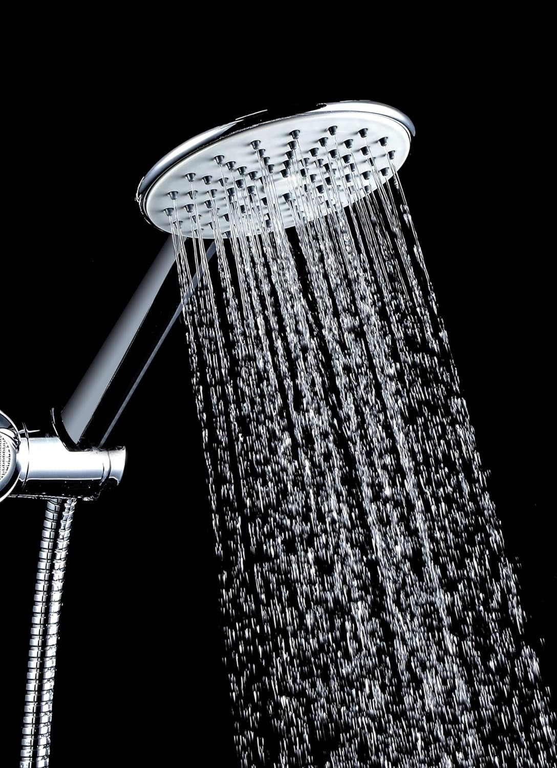 Shower Rail Kit with 1 Jet Shower Head 1.5m PVC Hose Bathroom Set Chrome