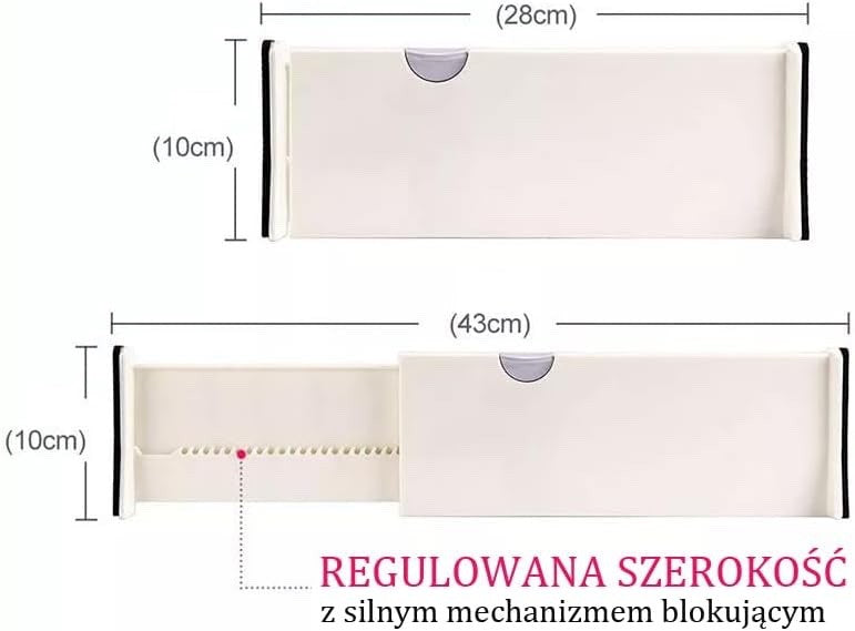 AFLOS Adjustable Drawer Divider Drawer Divider Organisers 27.5-44cm