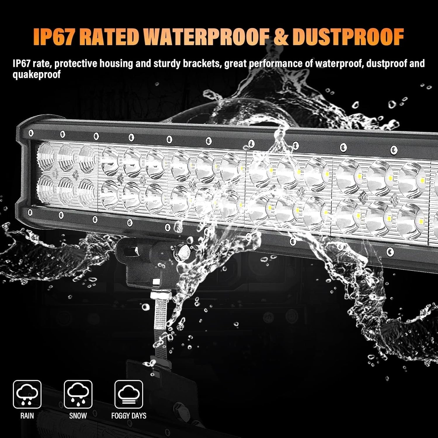 44in 288W LED Work Light Bar Spot Flood Combo 12V 24V Offroad 6000K IP67