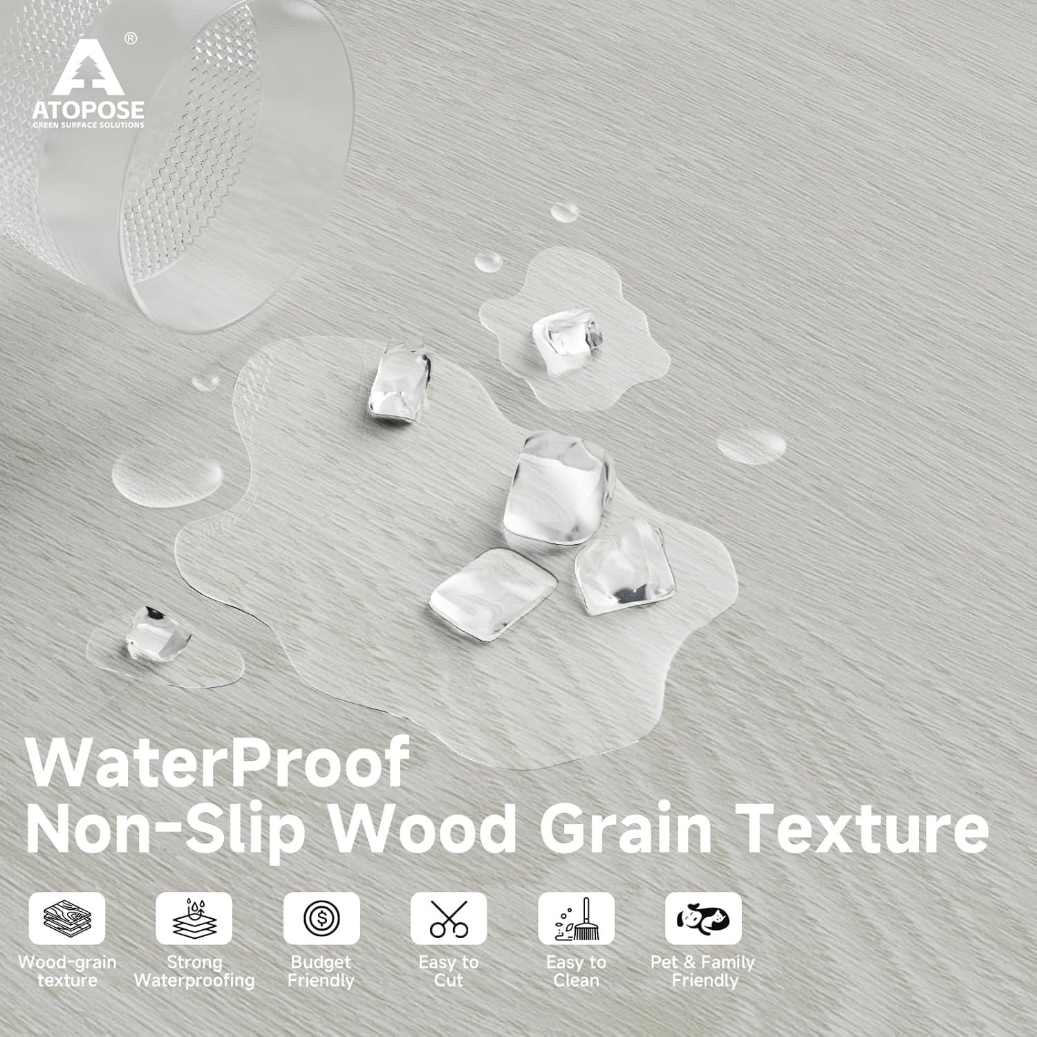 36pc White Wash Maple Vinyl Floor Planks Self Adhesive Waterproof Flooring