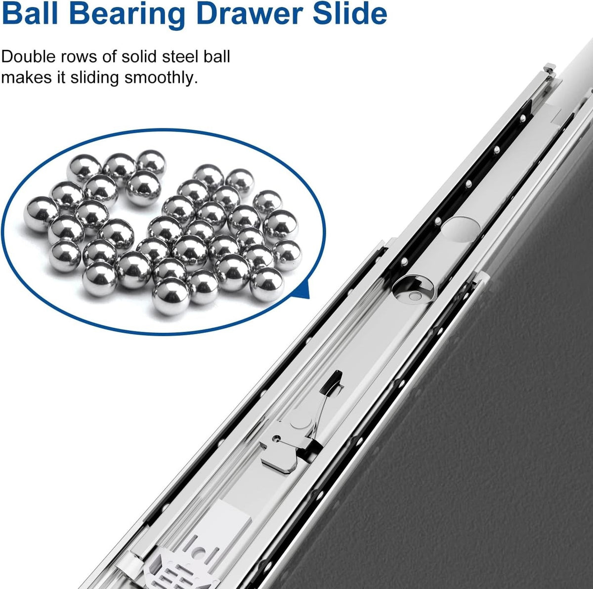 Heavy Duty Drawer Runners 600mm Locking Slides 220kg Full Extension 76mm Pair
