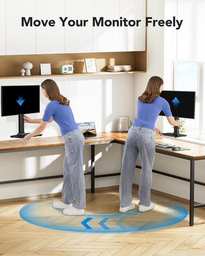 Monitor Stand Desk Mount Freestanding 13-34in VESA 75x75 100x100 20kg Black