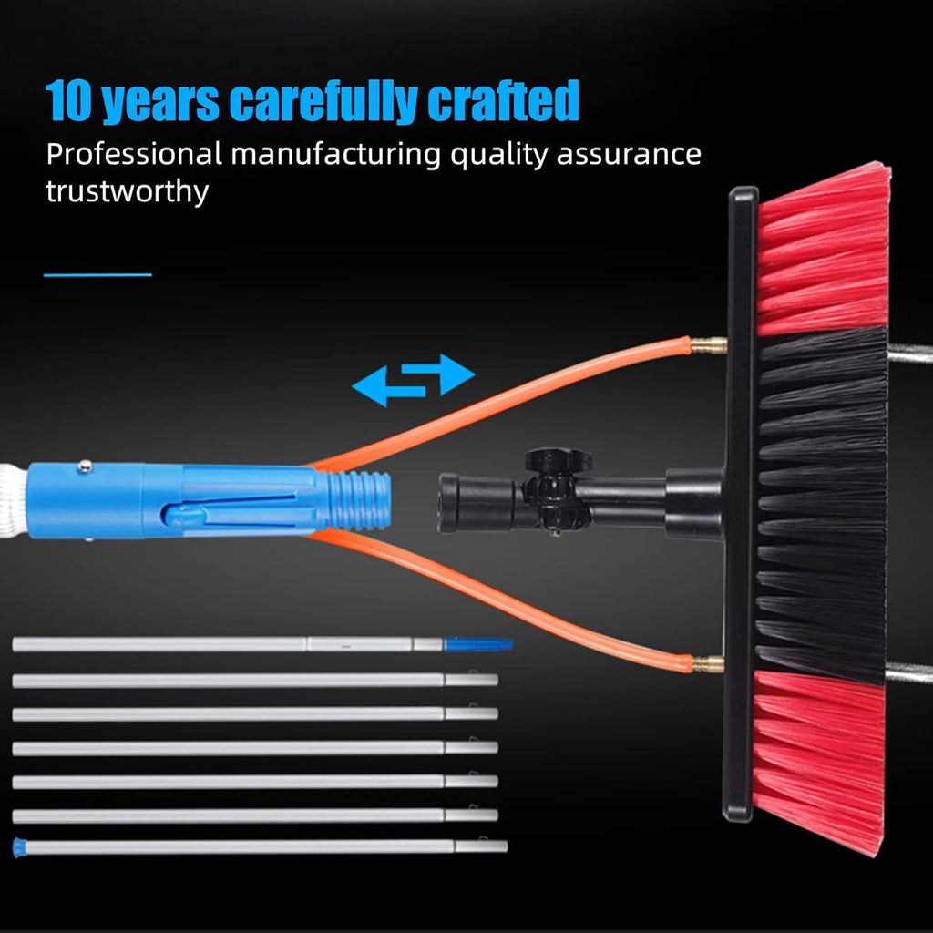 8M Water Fed Telescopic Window Cleaning Pole 55cm Brush Solar Panel PV Tool