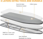 Foldable Ironing Board 131x33cm Adjustable Height Non Slip Legs Iron Rest