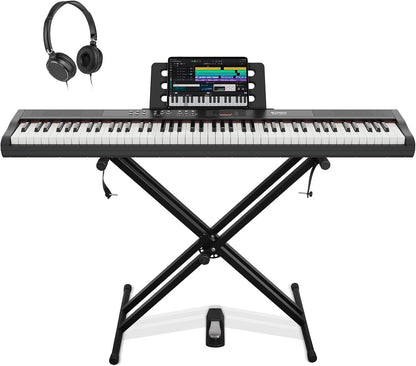 Digital Piano Keyboard 88 Keys Semi Weighted Electric Stand Sustain Pedal USB