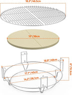 Outdoor BBQ Grill Cooking System 2 Grates Rack Heat Deflectors Smoker