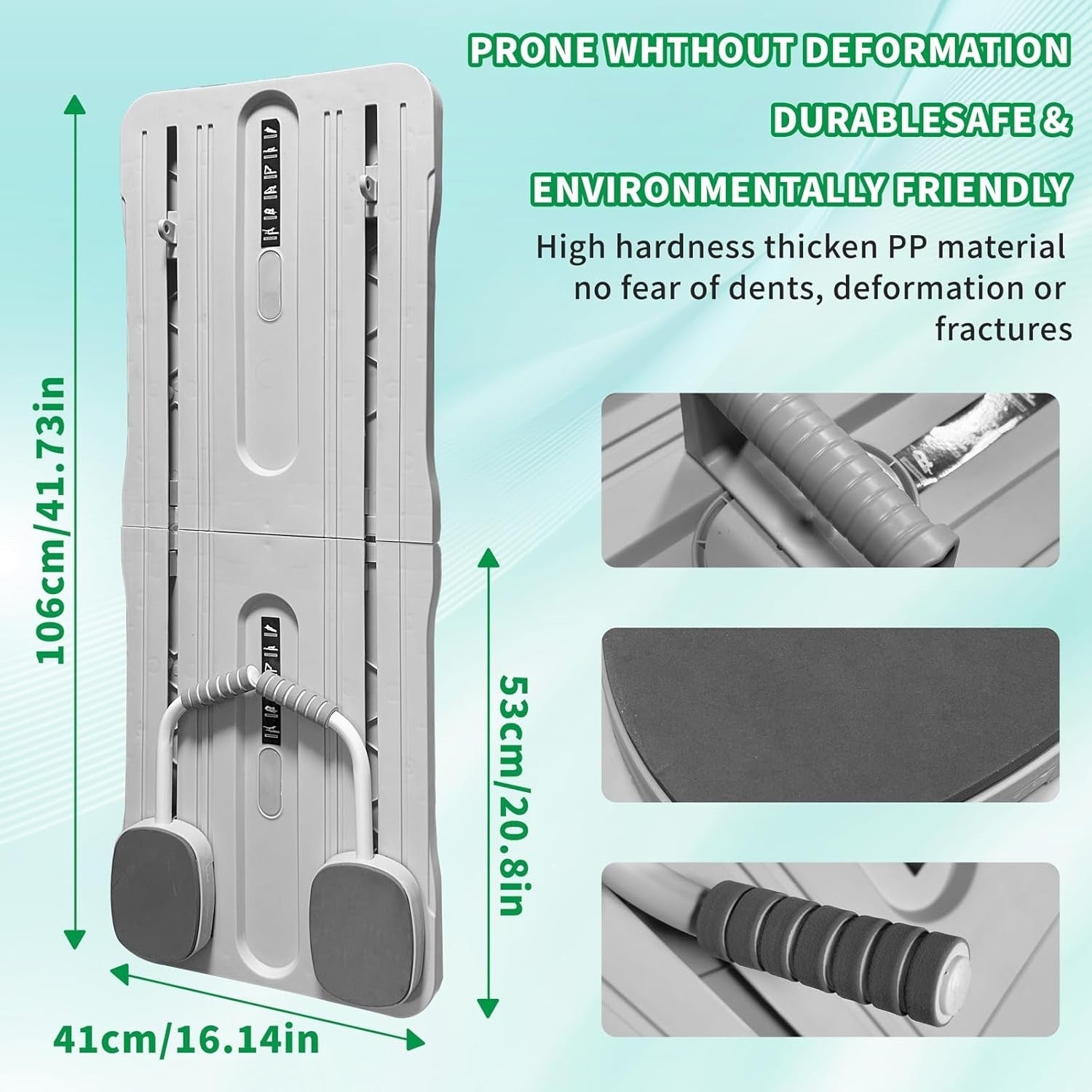 Foldable Ab Exercise Board Rebound Roller Resistance Bands Full Body Home Gym