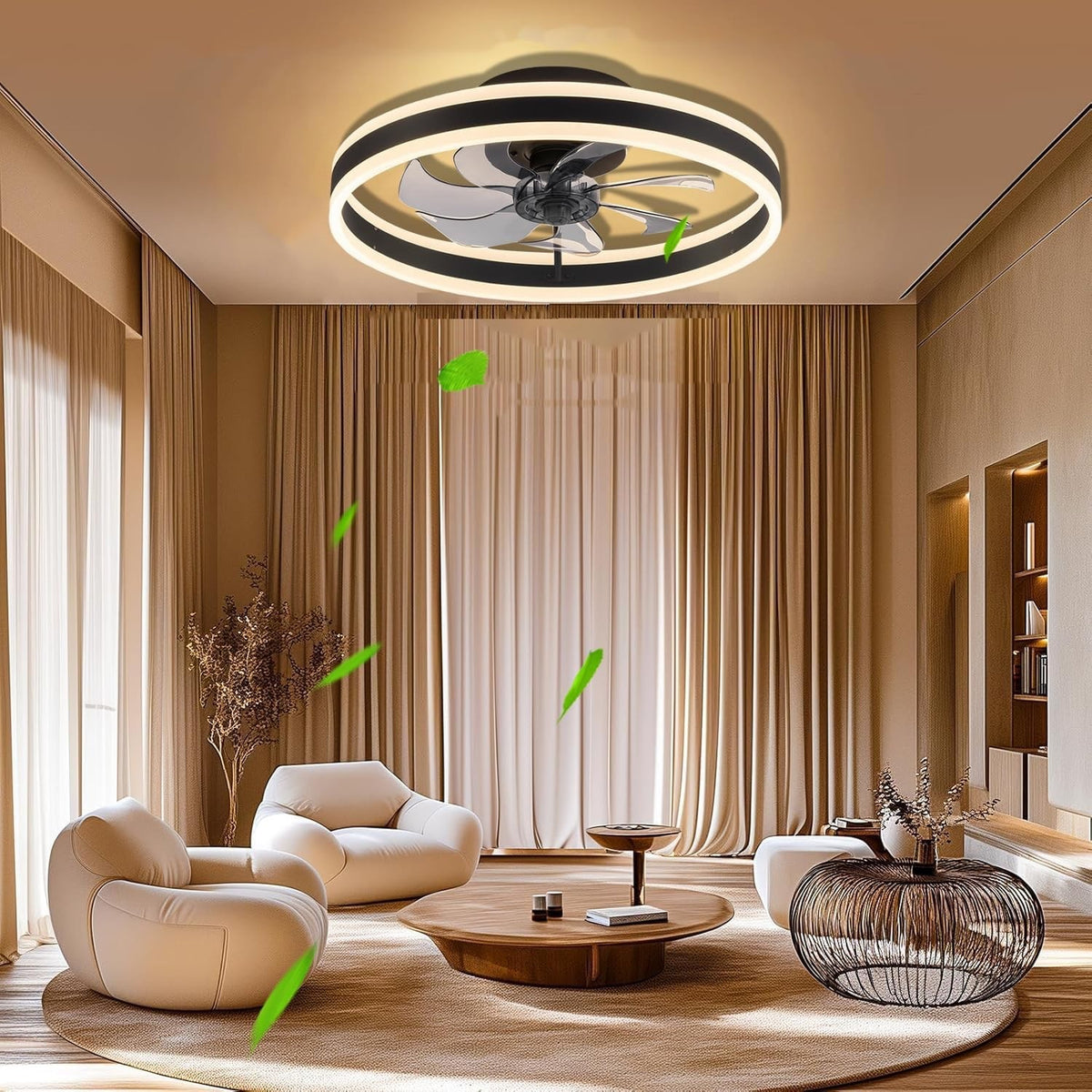 Ceiling Fan Light 60cm 6 Speed Remote Dimmable LED Reversible Quiet White Modern