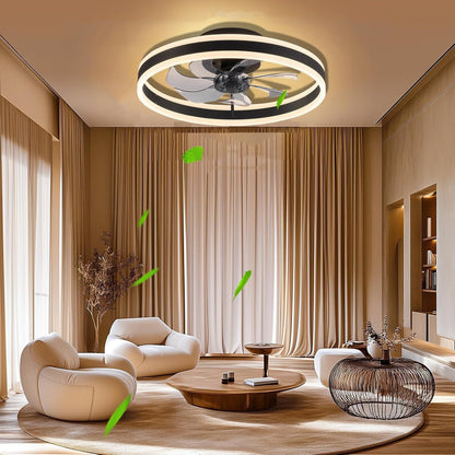 Ceiling Fan Light 60cm 6 Speed Remote Dimmable LED Reversible Quiet White Modern