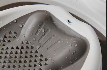 Baby Bath Tub with Stand Foldable Newborn Bath Non Slip 81x48cm Portable Grey