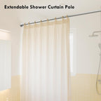 Extendable Shower Curtain Rod White Adjustable Tension Pole No Drill