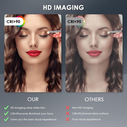 LED Bathroom Mirror 500x700mm Shaver Socket Demister Touch Control