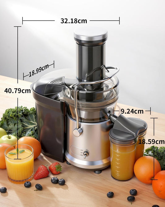 Juicer Machine Centrifugal Juice Extractor 1200W 2L 81mm Wide Mouth Fruit Veg
