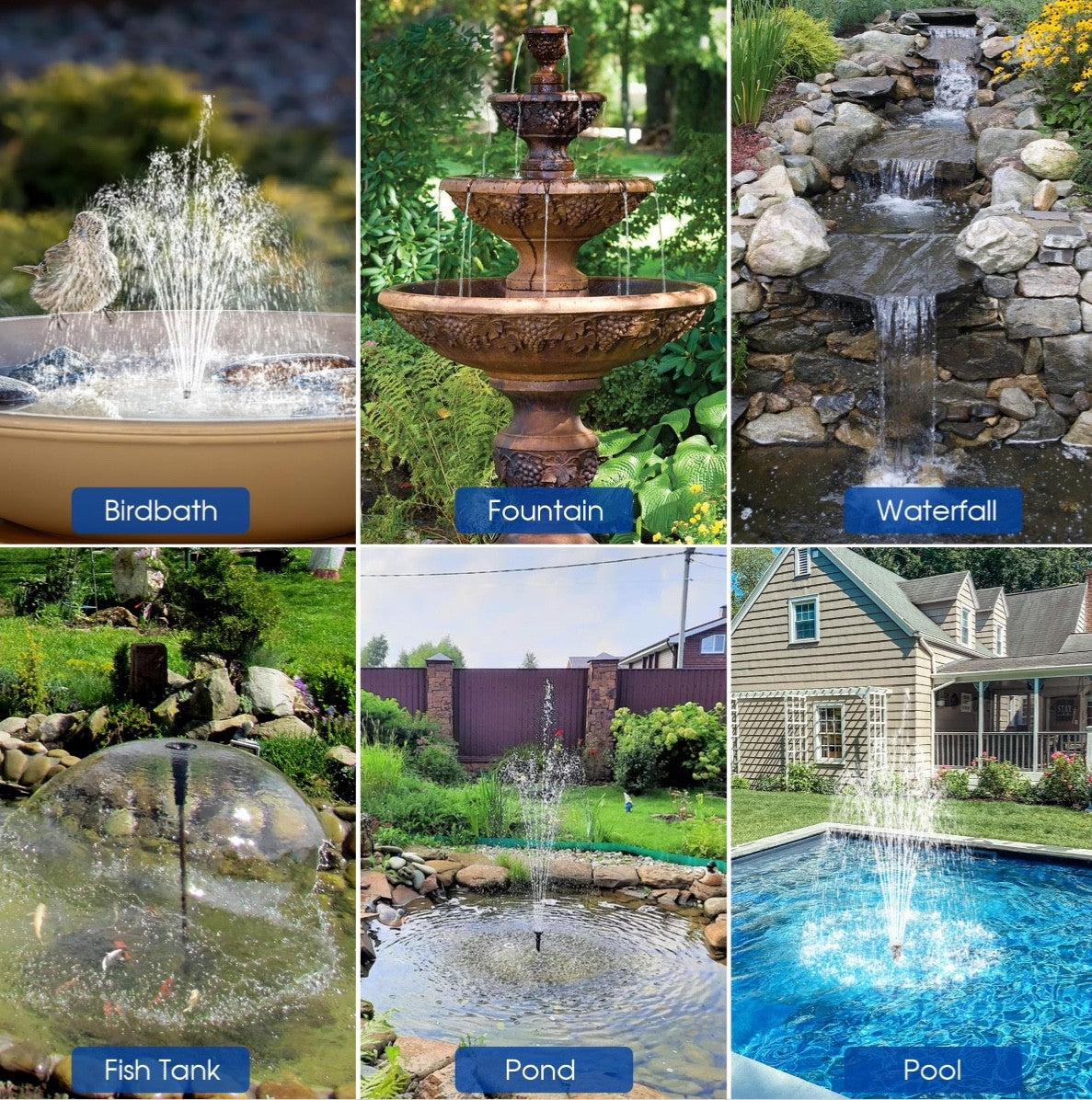 Biling 25W Solar Pond Fountain1200L/H Solar Powered Water Pump with Filter