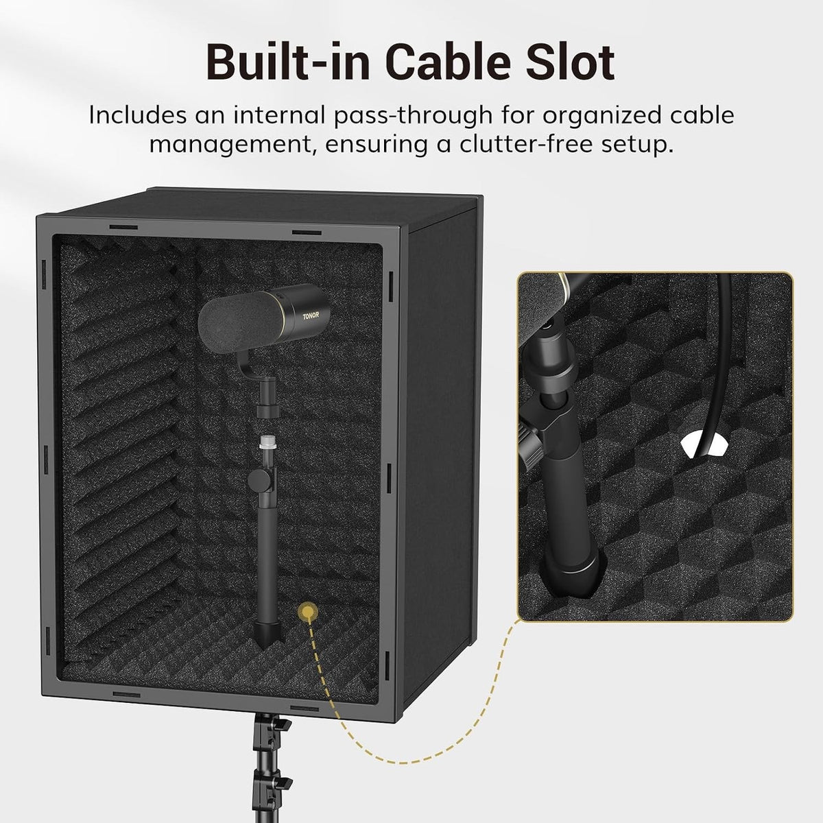 Microphone Isolation Shield Studio Vocal Booth Acoustic Foam Tripod Stand 190cm