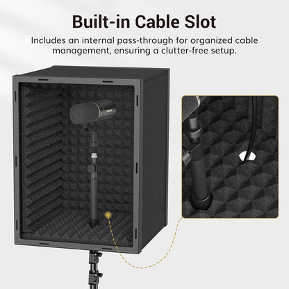 Microphone Isolation Shield Studio Vocal Booth Acoustic Foam Tripod Stand 190cm