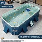3m Foldable Non Inflatable Swimming Pool Hard Plastic Rectangular Garden Pool