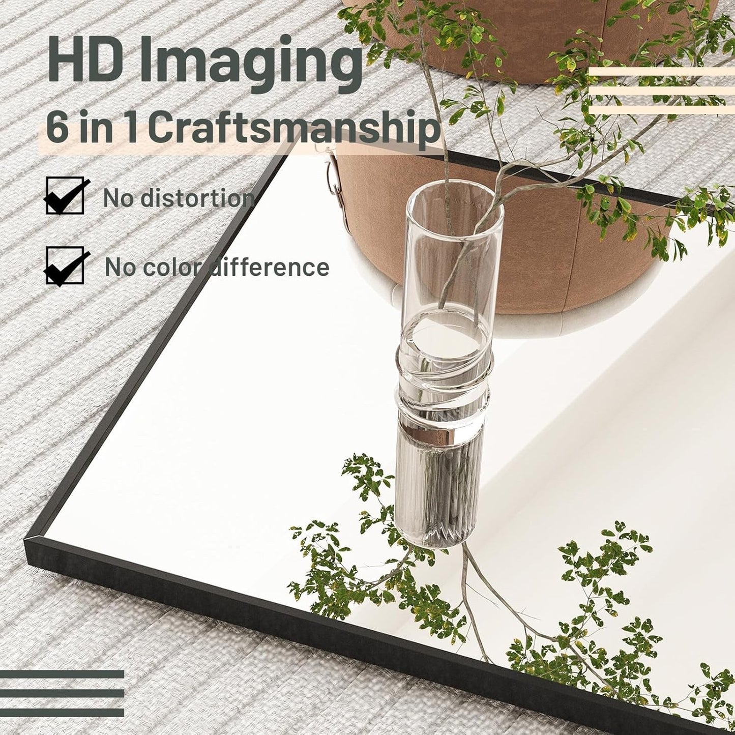 Full Length Floor Mirror 150x50cm Freestanding Leaning Hanging Black Frame Alloy