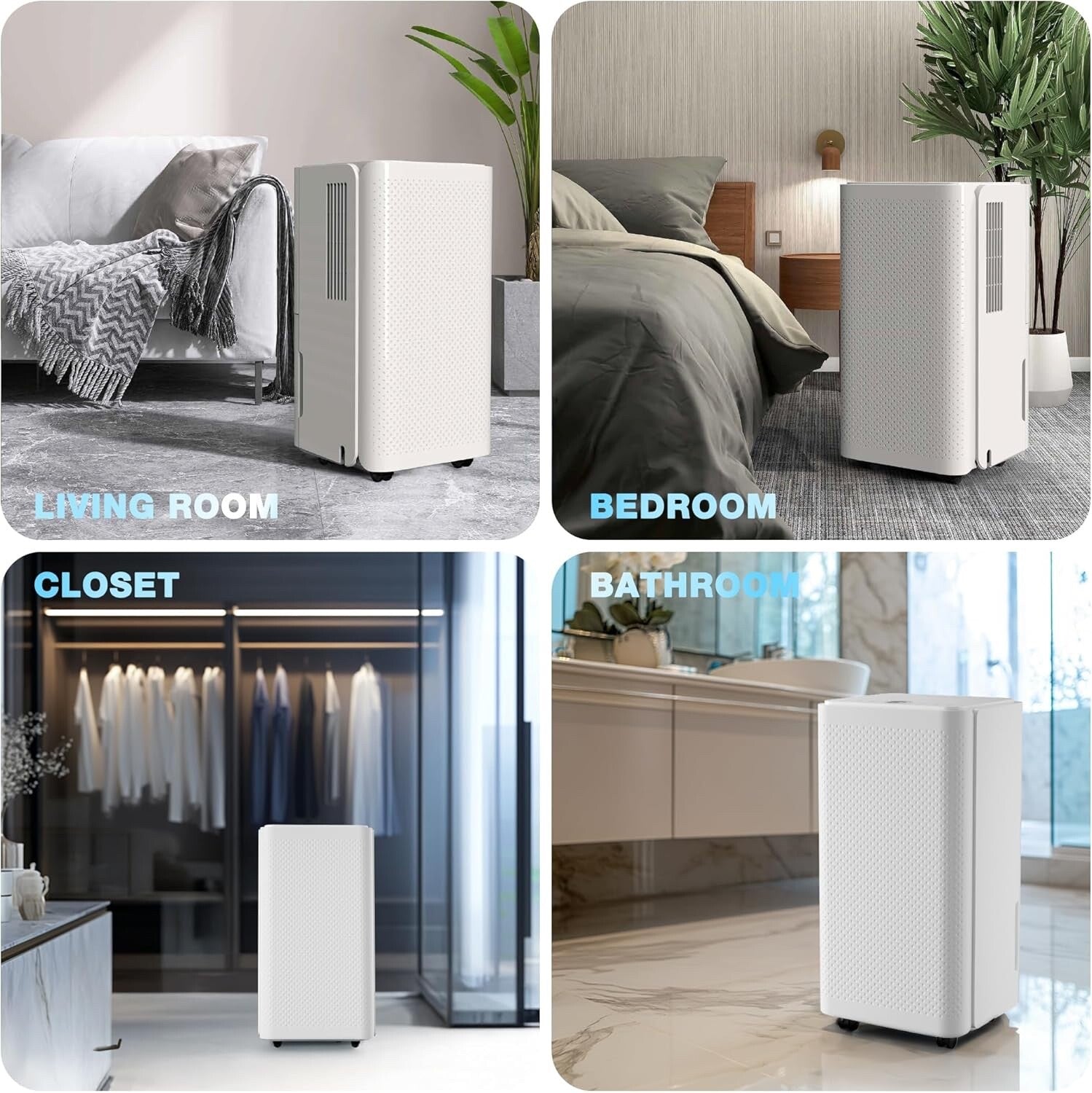 HAUSHOF 12L/Day Dehumidifier for Home with Digital Humidity Display