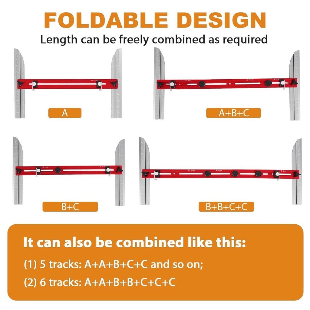 Stair Tread Template Tool Ladder Edge Locking Double Scale Measuring Gauge